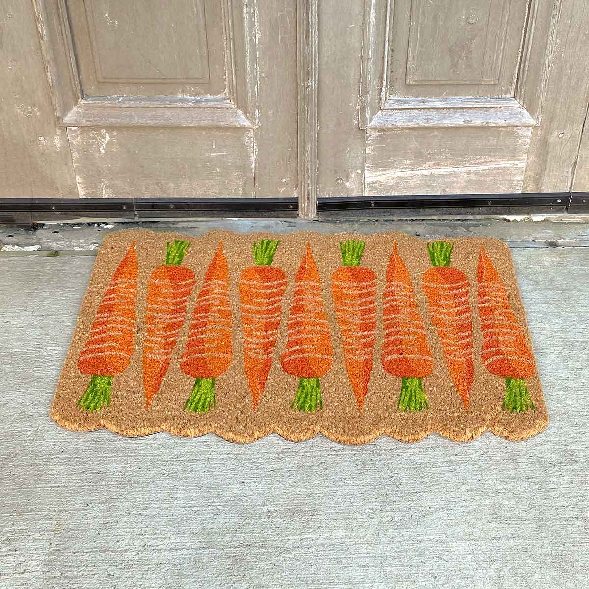 The Royal Standard - Carrot Coir Doormat   Orange/Green   30x18