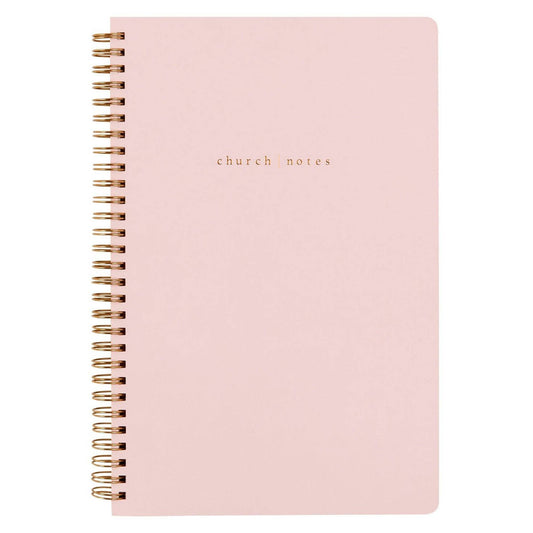 Blush Pink Spiral Church Notes Notebook