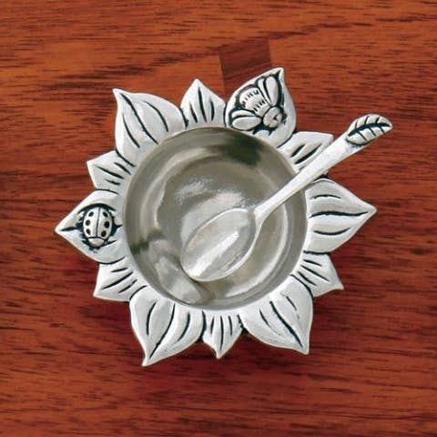 Flower Salt Cellar with Spoon