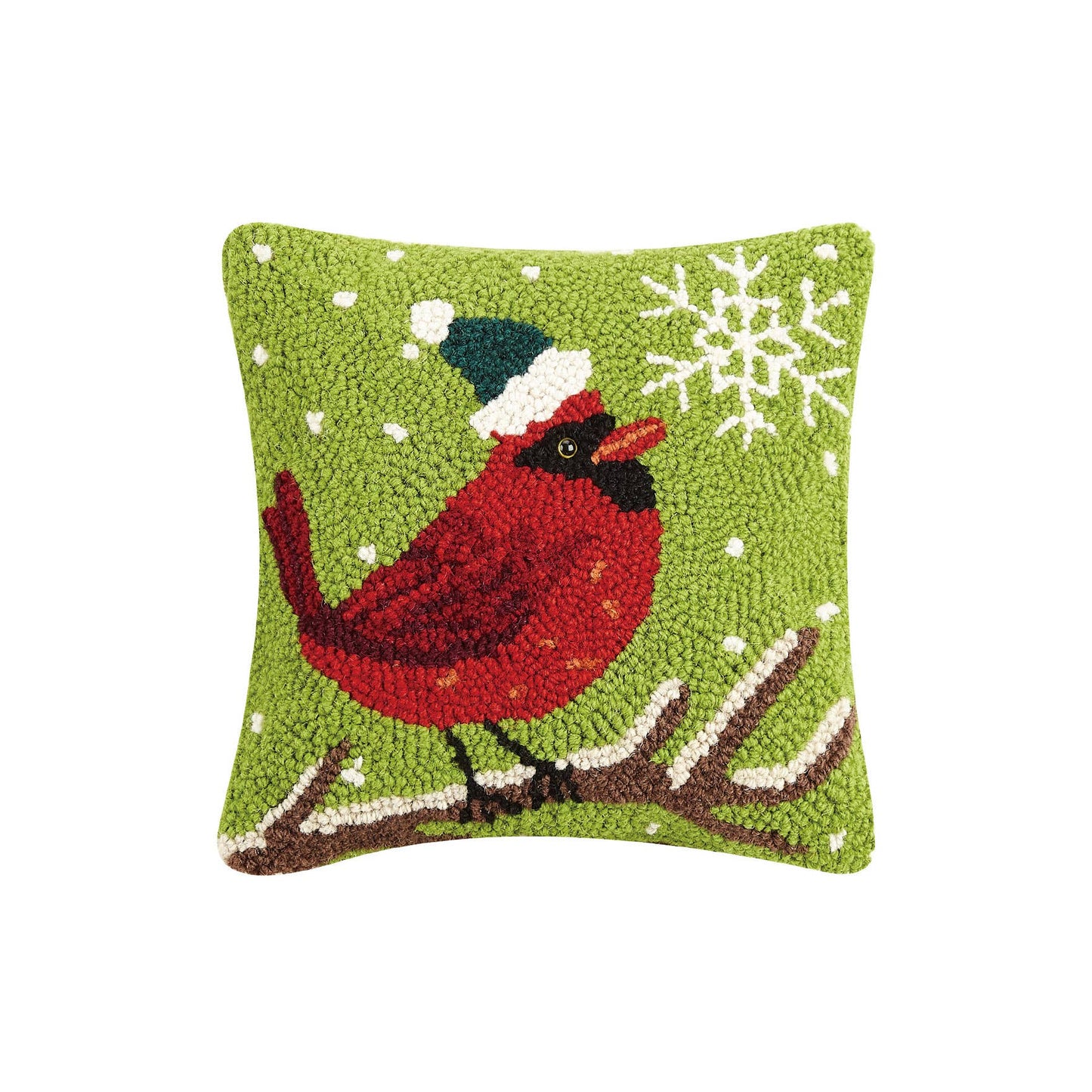Peking Handicraft - Cardinal With Snowflake Hook Pillow - Christmas
