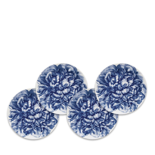 Caskata - Peony Blue Full Canapé Plates Boxed Set/4