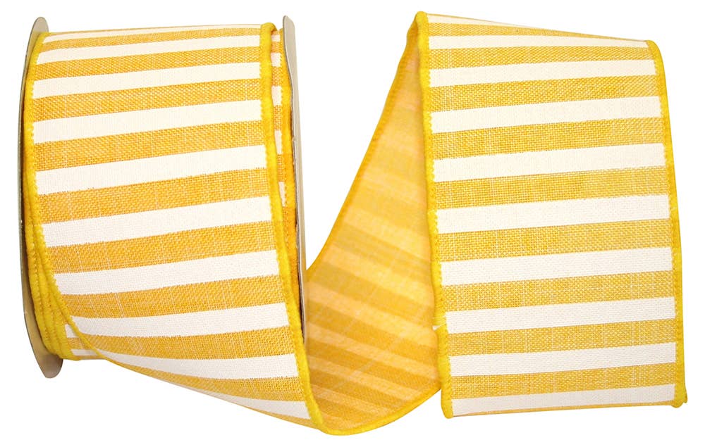 Yellow Railroad Stripe Wired Edge, Yellow