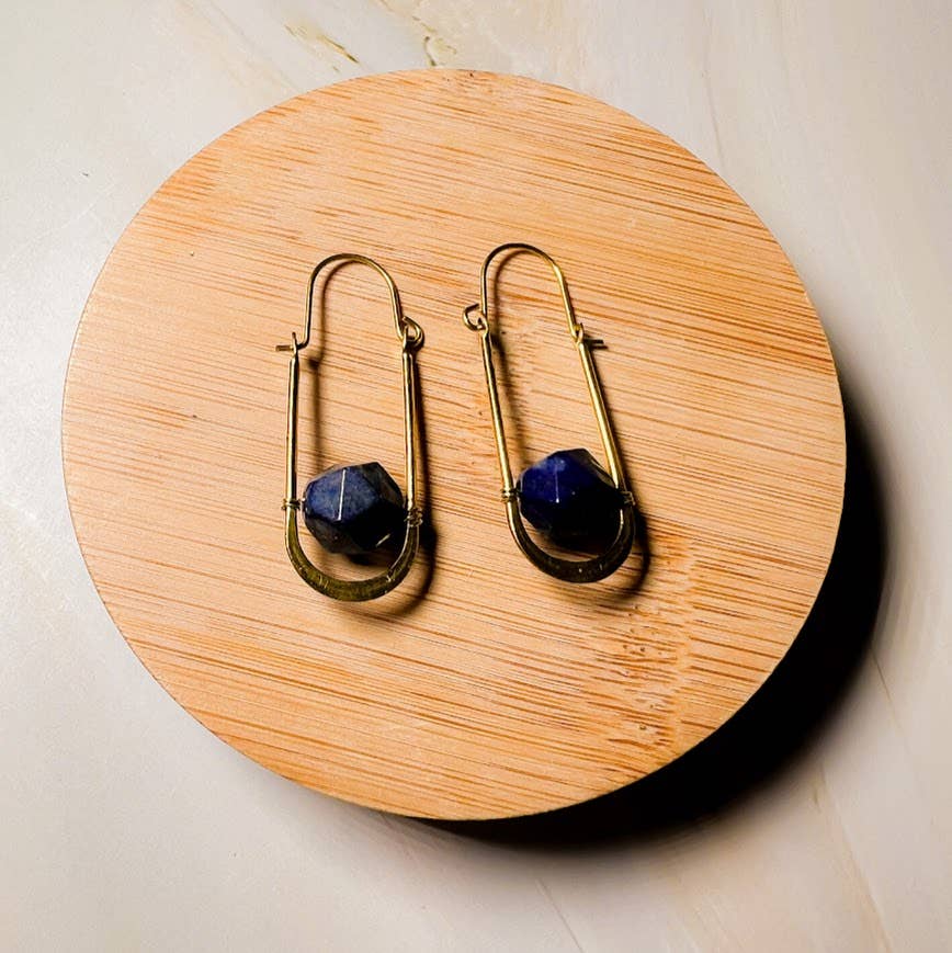 Santore Jewelry Company - Abacus Oval Earring: Lapis Lazuli