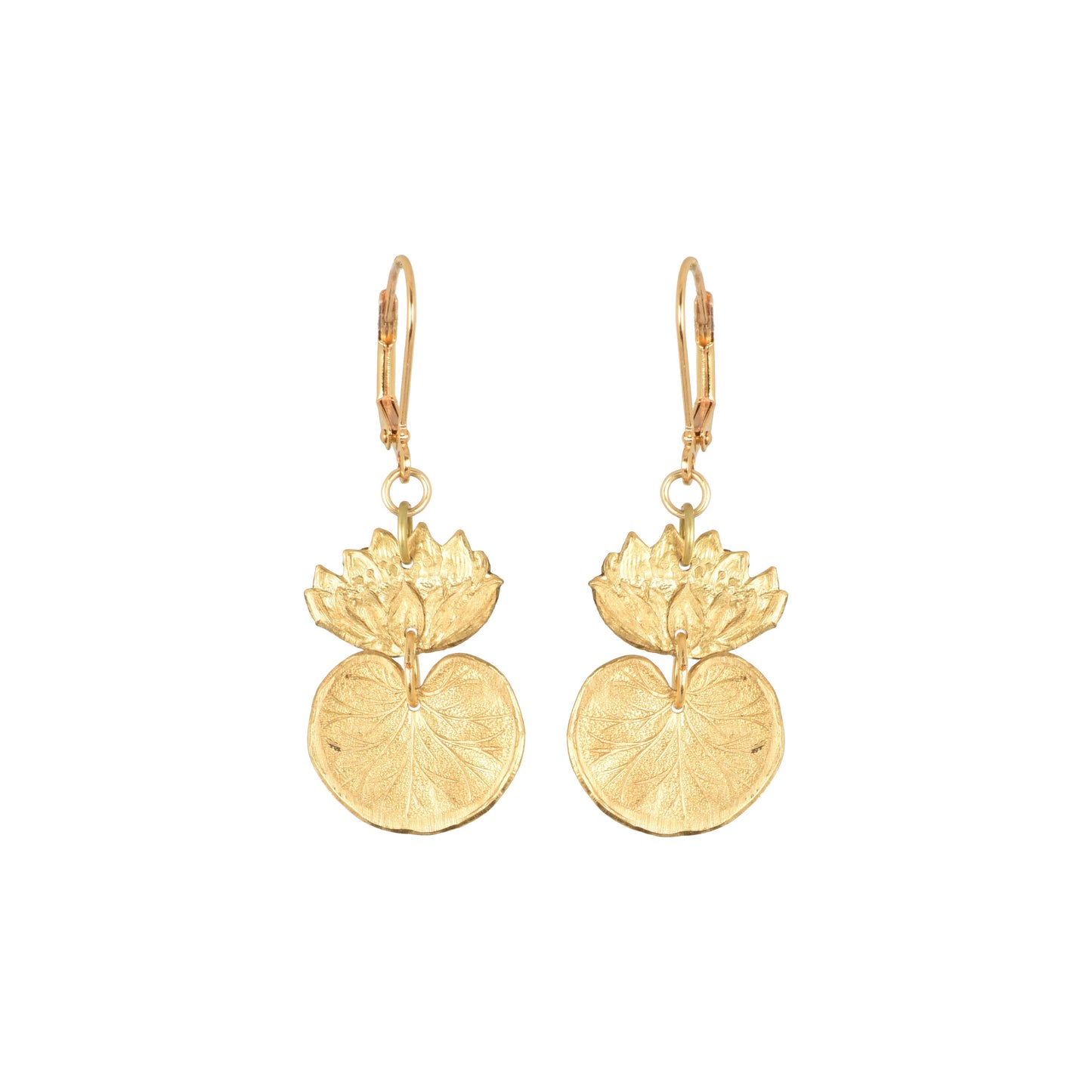 We Dream in Colour - Gold Waterlily Earrings
