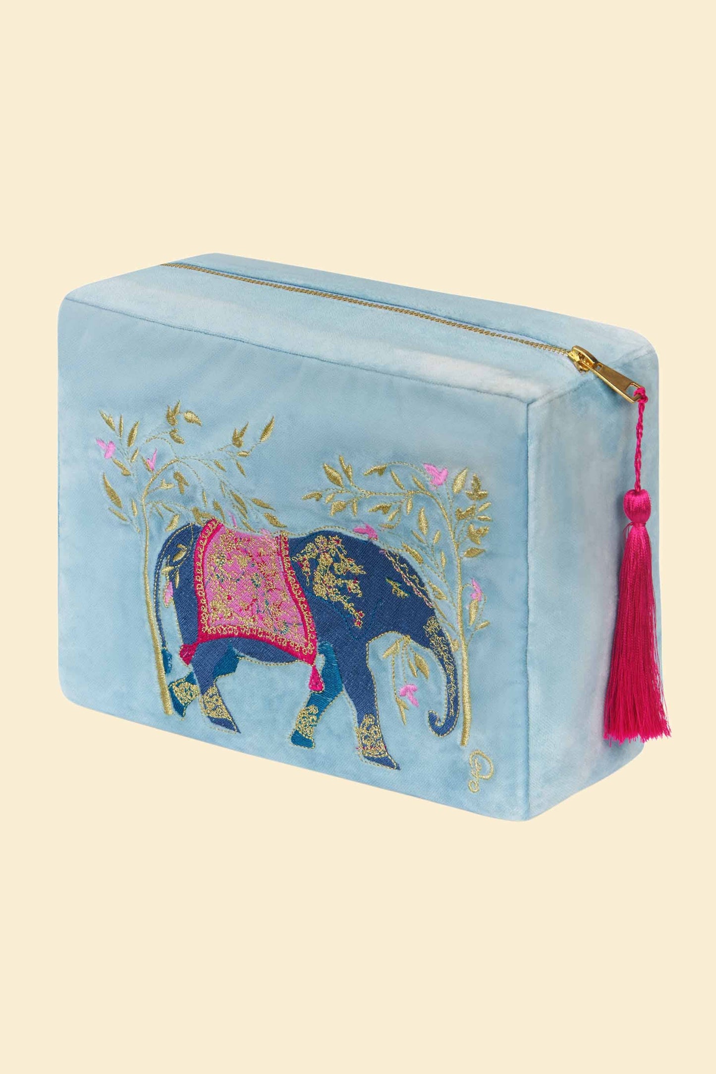 Powder Design inc - Velvet Vanity Bag - Elephant in Cornflower