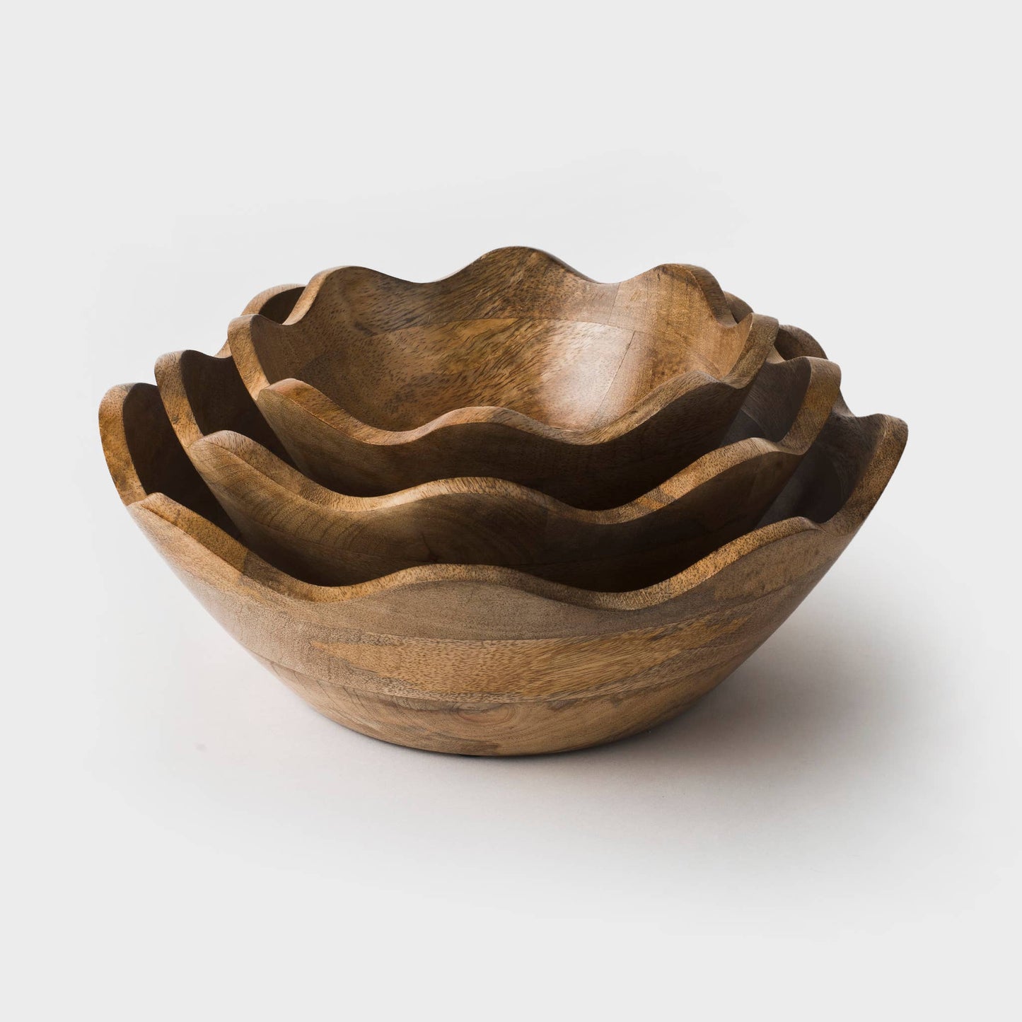 Mela Artisans - Scalloped Wooden Bowl: Small