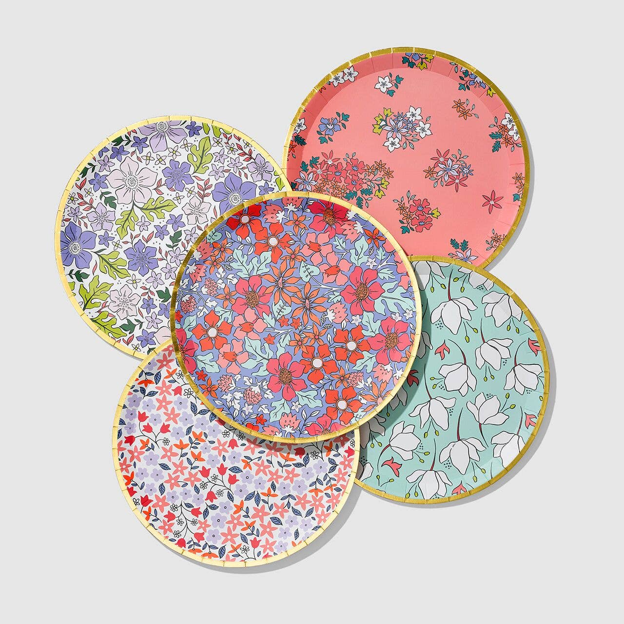 Coterie Party Supplies - In Full Bloom Large Paper Party Plates (10 per Pack)