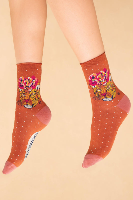 Powder Design inc - Sassy Leopard Ankle Socks - Terracotta