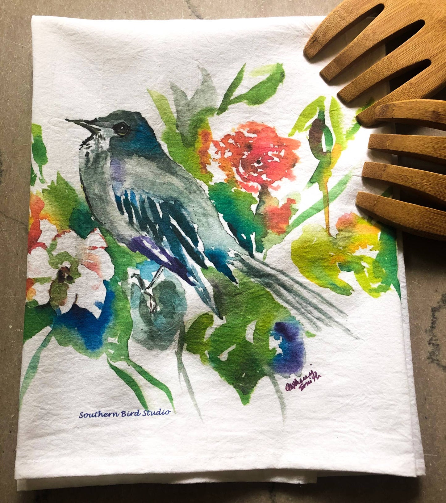 Southern Bird Studio - Mockingbird Tea Towel