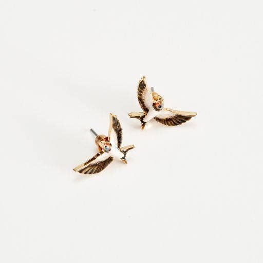 Fable England - Enamel Swallow Stud Earrings: Matchbox