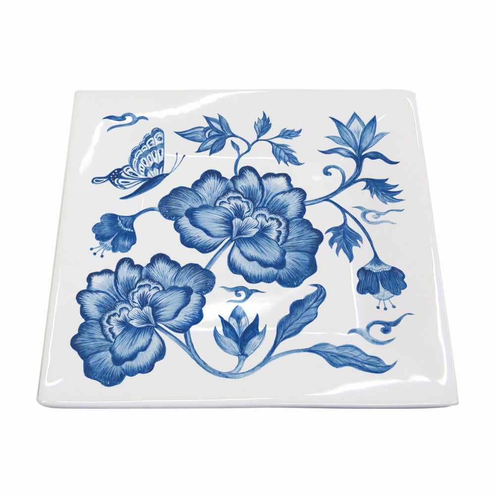 PEONY Blue & White plate