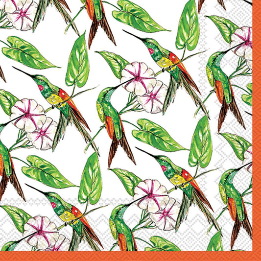 Paper Lunch Napkins 20 Ct Rosanne Beck Hummingbird Hibiscus