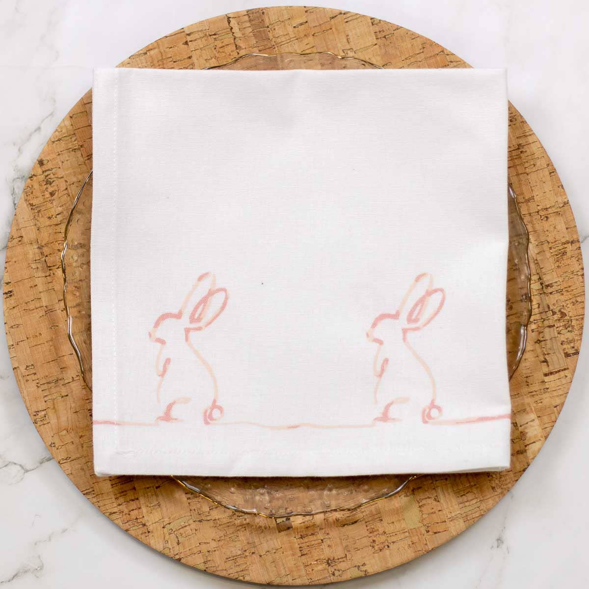 The Royal Standard - Lily Belle Napkin   White/Light Pink   18x18