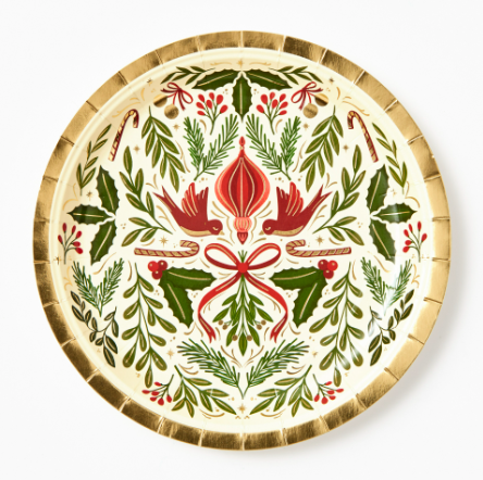 Elegant Holiday Large Christmas Plates