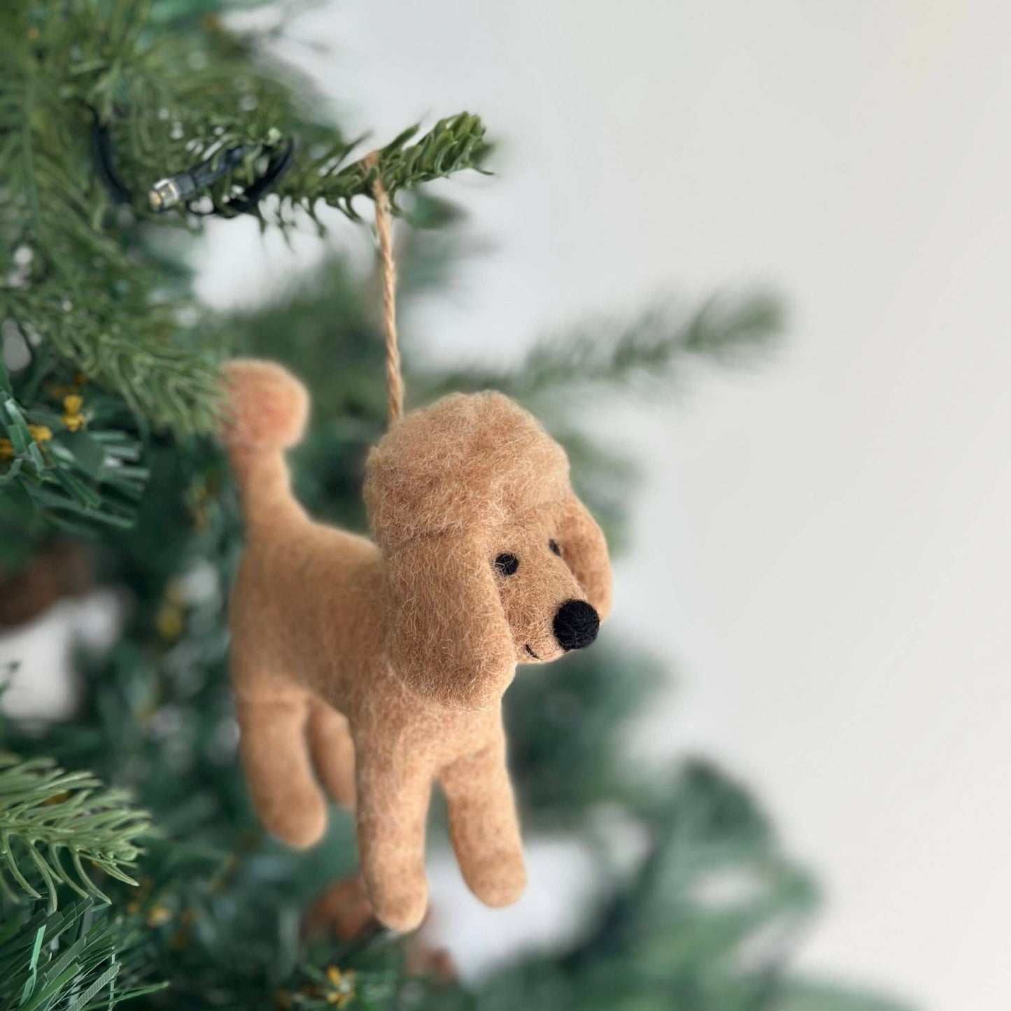 Deer Harbour Design - Felt Ornament - Poodle Ornament: Cream poodle